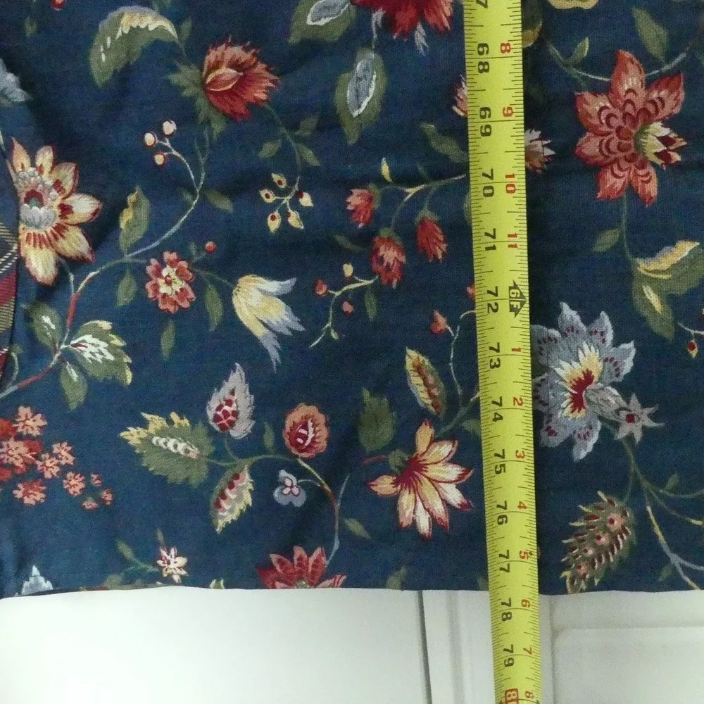 Waverly Longford Floral Plaid Window Valance Scalloped 78x18 Vintage Traditional